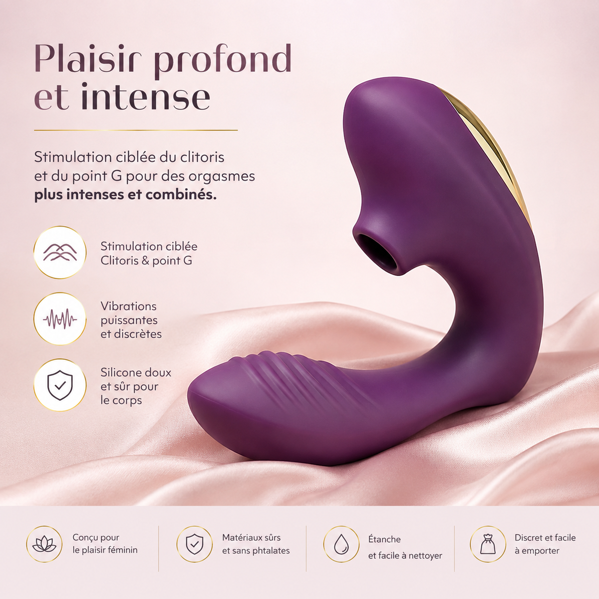 VÉLORA — Stimulateur 2-en-1 à air pulsé & vibrations point G